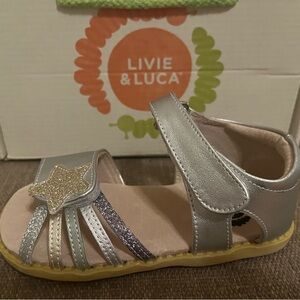 NEW Livie & Luca Silver and Gold Strappy Sandals